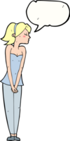 Cartoon hübsche Frau mit Sprechblase png