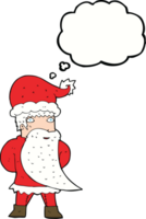 cartoon santa claus with thought bubble png