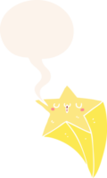 desenho animado tiroteio Estrela com discurso bolha dentro retro estilo png