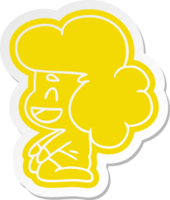 cartoon sticker van een kawaii buitenaards meisje png