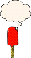 cartoon lollipop with thought bubble in comic book style png