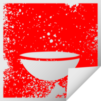 distressed square peeling sticker symbol of a hot soup png