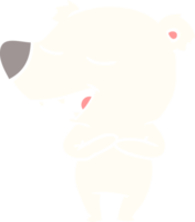 cartoon ijsbeer in effen kleurstijl png