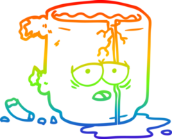 regenboog helling lijn tekening van een tekenfilm gebroken mok png