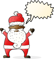 cartoon stressed out santa with speech bubble png