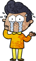 hombre llorando preocupado de dibujos animados png