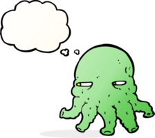 cartoon alien face with thought bubble png