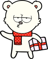 christmas polar bear cartoon png