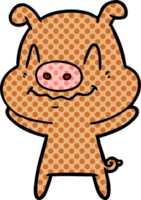 nervous cartoon pig png