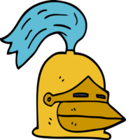 Cartoon-Doodle goldener Helm png