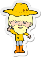 sticker of a cartoon man wearing hat png