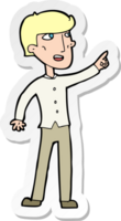 sticker of a cartoon man pointing png