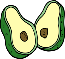 Cartoon-Doodle Avocado png