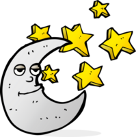 luna feliz de dibujos animados png