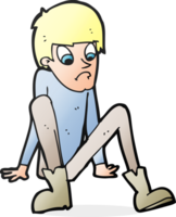 cartone animato ragazzo seduta su pavimento png