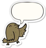 tekenfilm vogel met toespraak bubbel sticker png