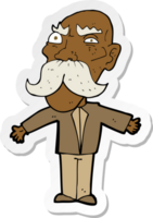 sticker of a cartoon angry old man png