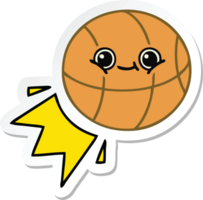 pegatina de un lindo baloncesto de dibujos animados png