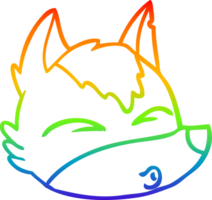 Regenbogen Gradient Linie Zeichnung von ein Karikatur Wolf Gesicht Pfeifen png