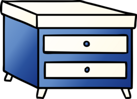 hand drawn gradient cartoon doodle of a bedside table png