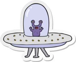 sticker of a cartoon flying saucer png