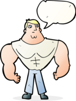 cartoon body builder with speech bubble png