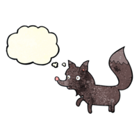 cartoon wolf cub with thought bubble png