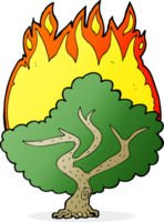 arbre brûlant de dessin animé png