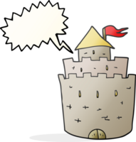 disegnato discorso bolla cartone animato castello png