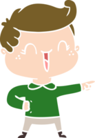 flat color style cartoon laughing boy pointing png