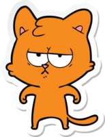 sticker of a bored cartoon cat png