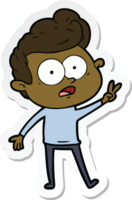 sticker of a cartoon staring man png