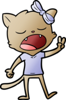 cartoon yawning cat png