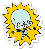 sticker cartoon illustration kawaii electrocuted skeleton png