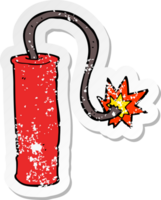 retro distressed sticker of a cartoon dynamite png