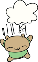 cartoon jumping bear with thought bubble png