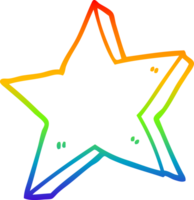 rainbow gradient line drawing of a cartoon star png