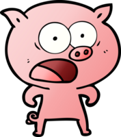 porco dos desenhos animados gritando png