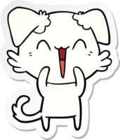 sticker of a happy little dog cartoon png