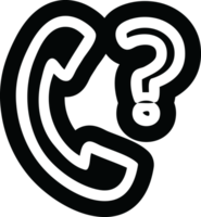 telephone handset with question mark icon symbol png