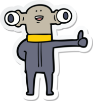 sticker of a friendly cartoon alien png