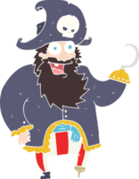 flat color illustration of pirate captain png