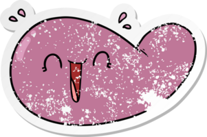 distressed sticker of a cartoon gall bladder png