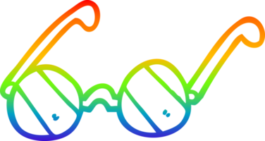 arc en ciel pente ligne dessin de une dessin animé des lunettes de soleil png