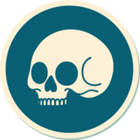 sticker of tattoo in traditional style of a skull png