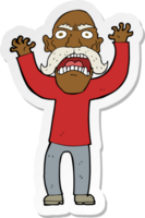 sticker of a cartoon angry old man png