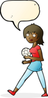 Cartoon-Fußballmädchen mit Sprechblase png