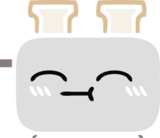 eben Farbe retro Karikatur von ein von ein Toaster png