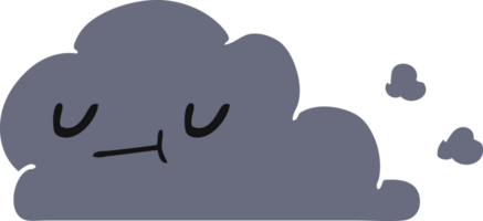 cartone animato illustrazione di kawaii contento nube png