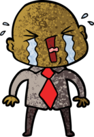 cartoon crying bald man png